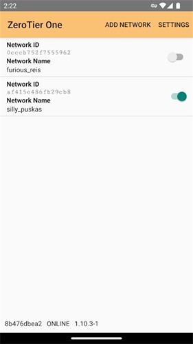Zerotier One app