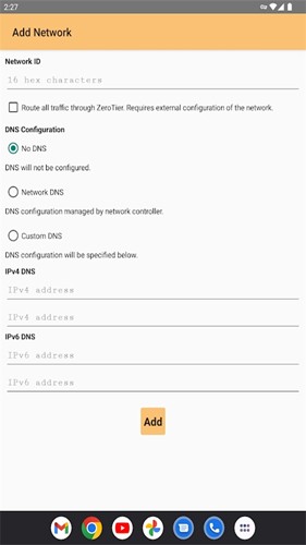 Zerotier One app