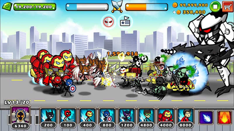 英雄战争超级火柴人防御内购破解版（HERO WARS Super Stickman） 1.1.0最新版