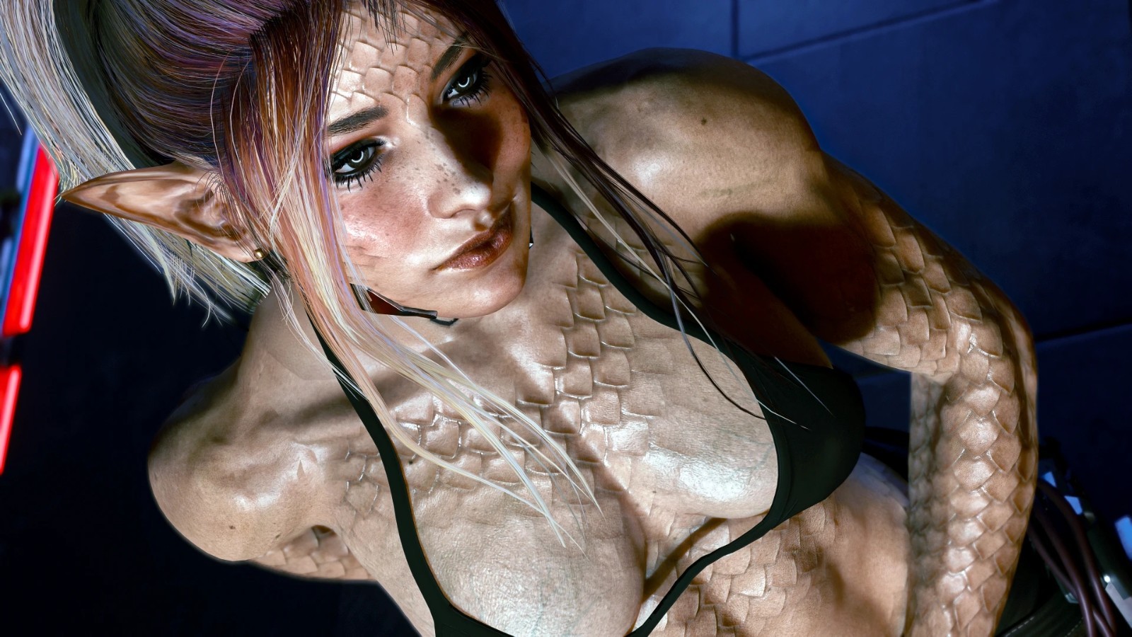 赛博朋克2077女V3D鳞片纹身覆盖MOD