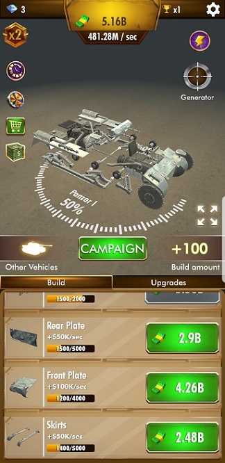 Idle Panzer(闲置战甲无限货币版) 1.0.0.004安卓版