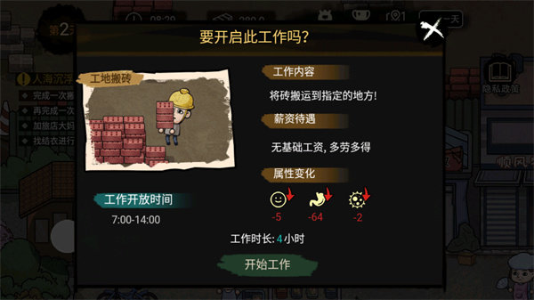 打工生活模拟器无限钞票版2023截图