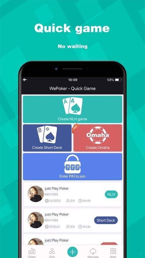 wepoker(微扑克)游戏